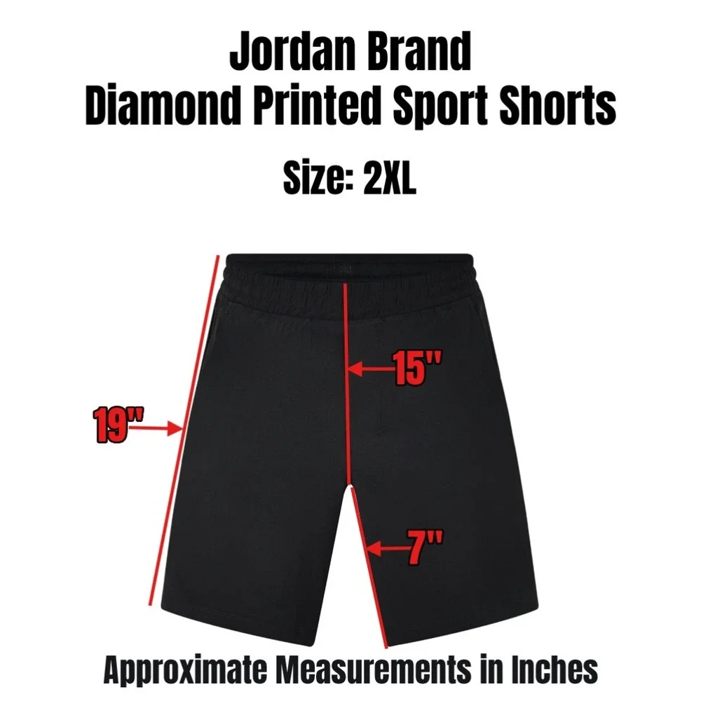 Jordan Diamond Printed Sport Shorts Mens 2XL Black Lightning Mesh Basketball